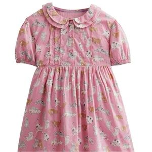 NWT Mini Boden Printed Tea Dress - Formica Pink Cats, Size 7/8y